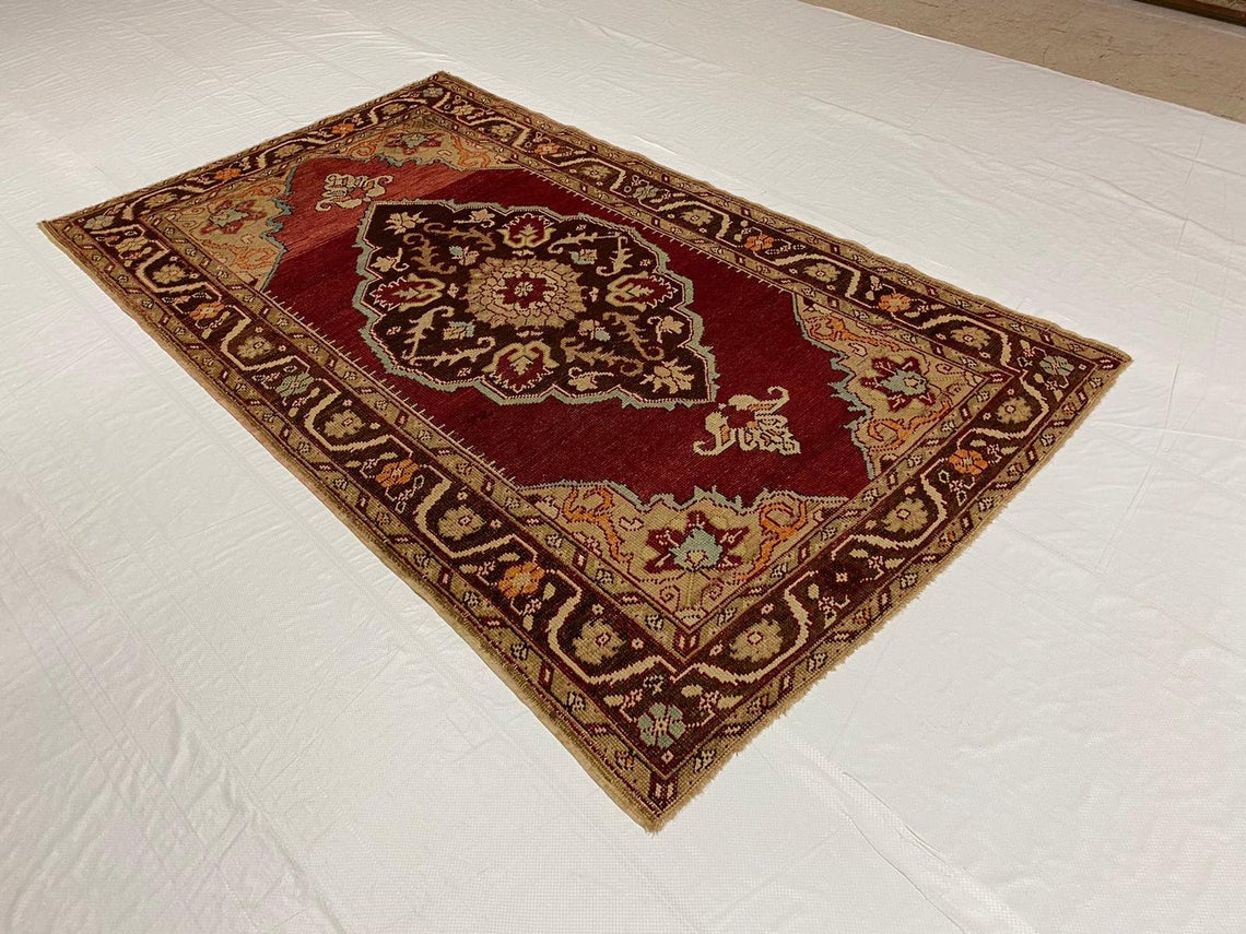 4x8 Red and Brown Turkish Tribal Runner
