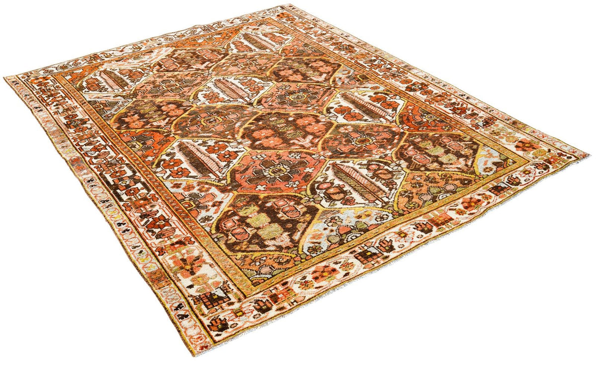 5x6 Brown and Beige Persian Rug
