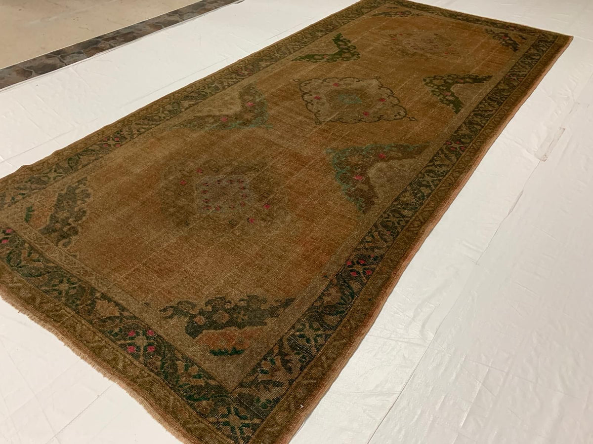 5x11 Camel and Green Turkish Tribal Runner