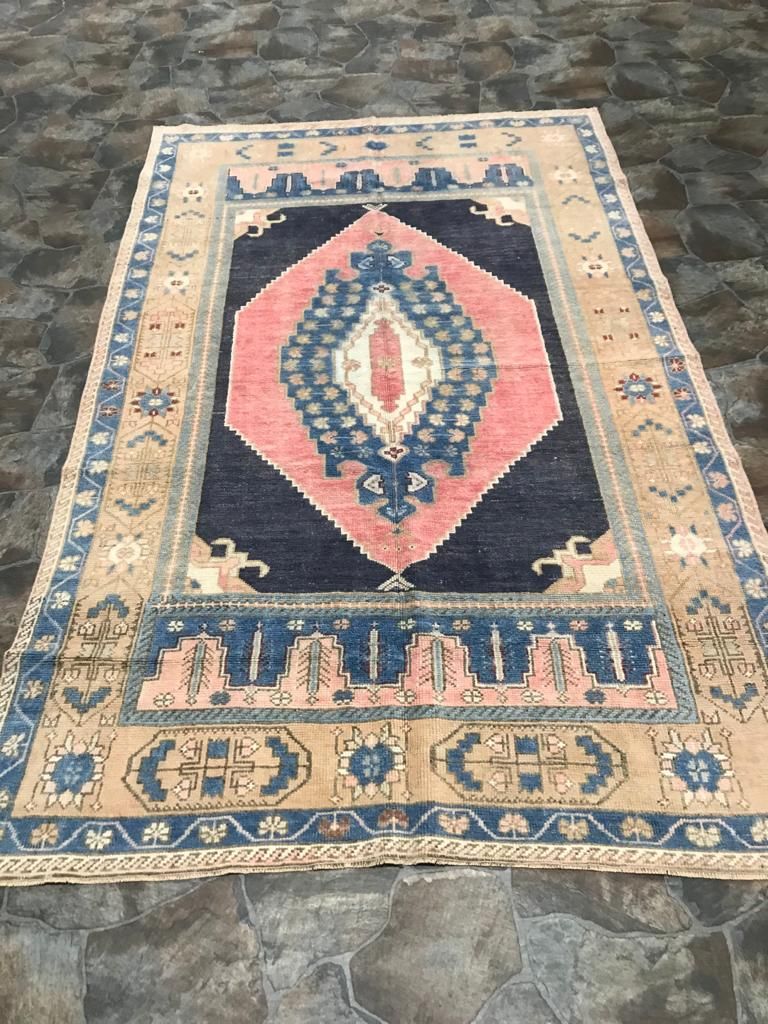 5x8 Pink and Purple Turkish Tribal Rug