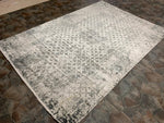 7x10 White and Multicolor Turkish Antep Rug