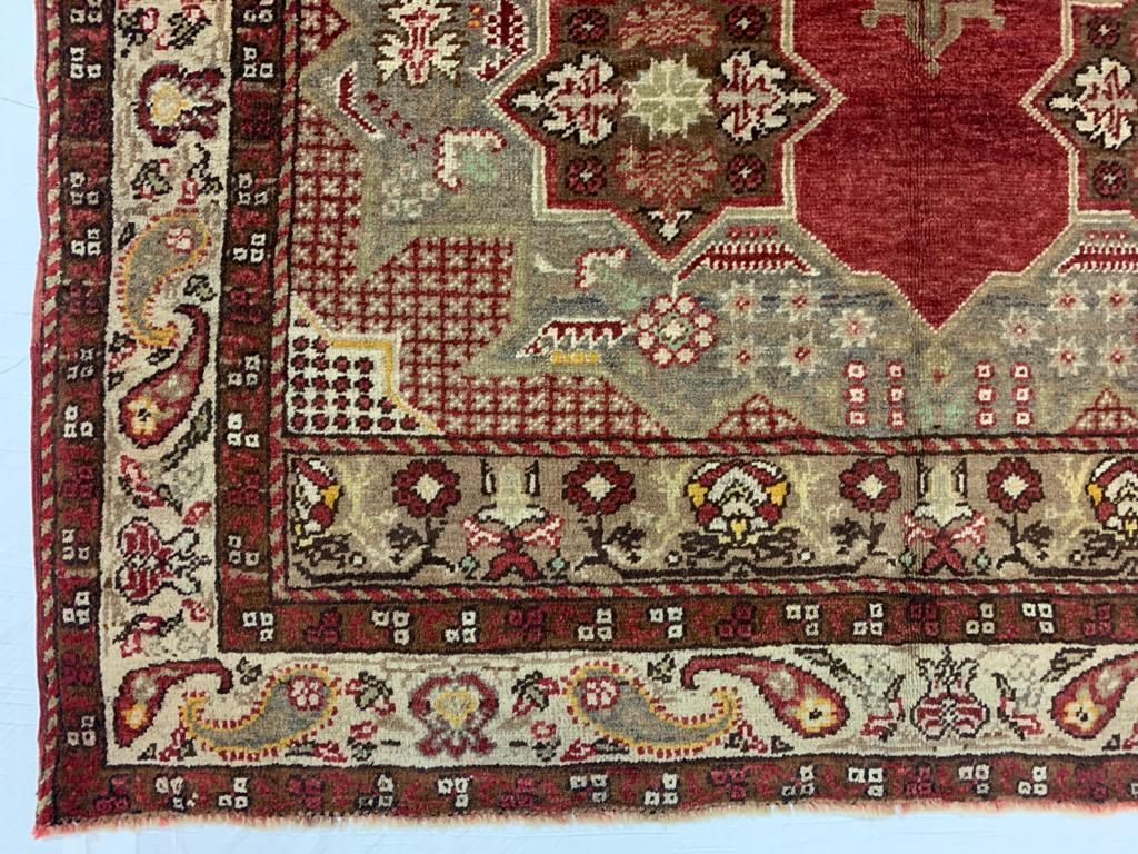 4x8 Red and Ivory Turkish Tribal Runner