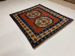 6x7 Red and Blue Turkish Tribal Rug