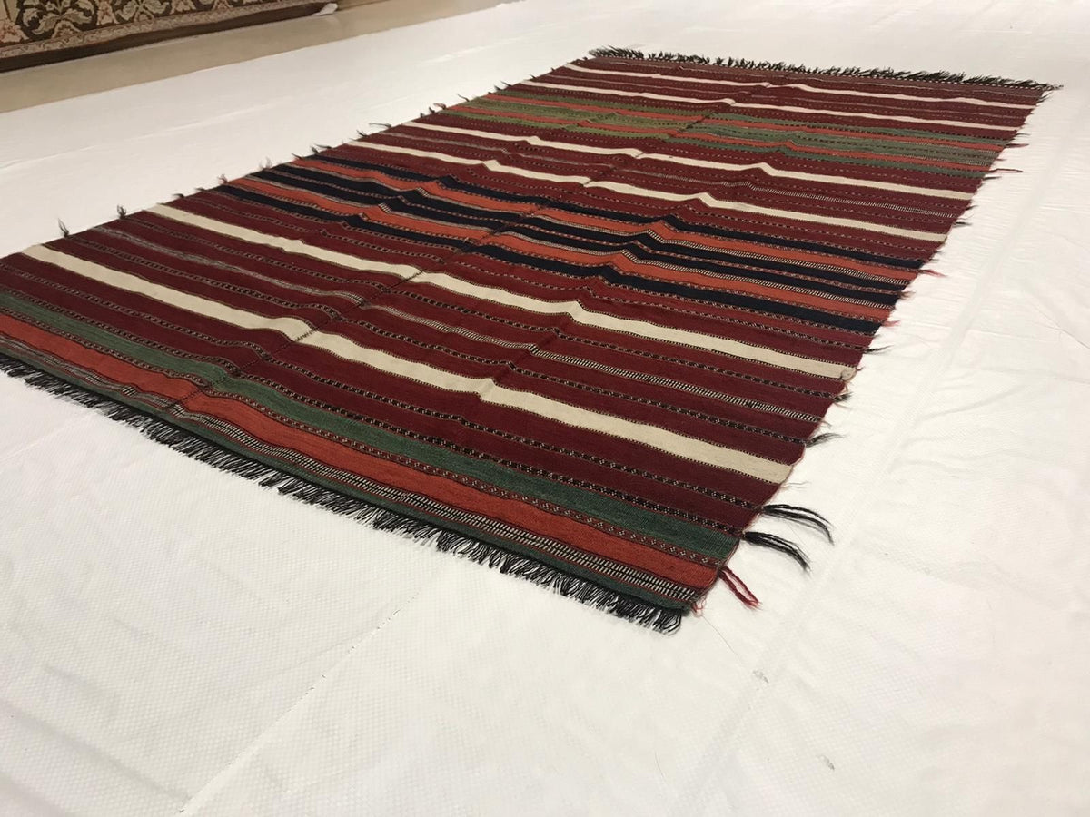 Vintage Handmade 4x7 Multicolor Anatolian Turkish Tribal Distressed Area Rug