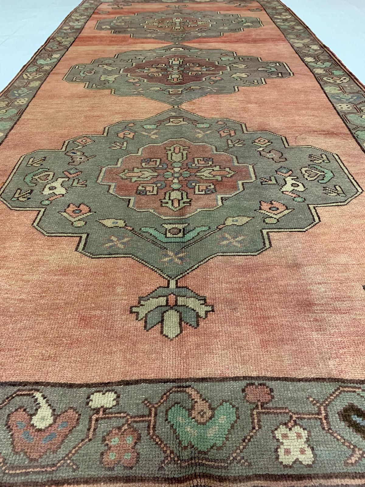 5x11 Rust and Gray Anatolian Turkish Tribal Runner