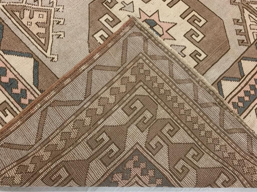 9x12 Ivory and Brown Turkish Tribal Rug