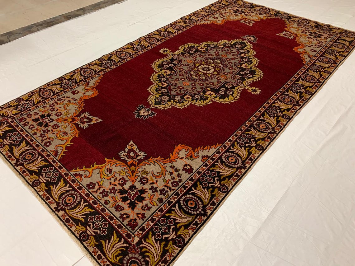 6x11 Red and Black Turkish Tribal Rug