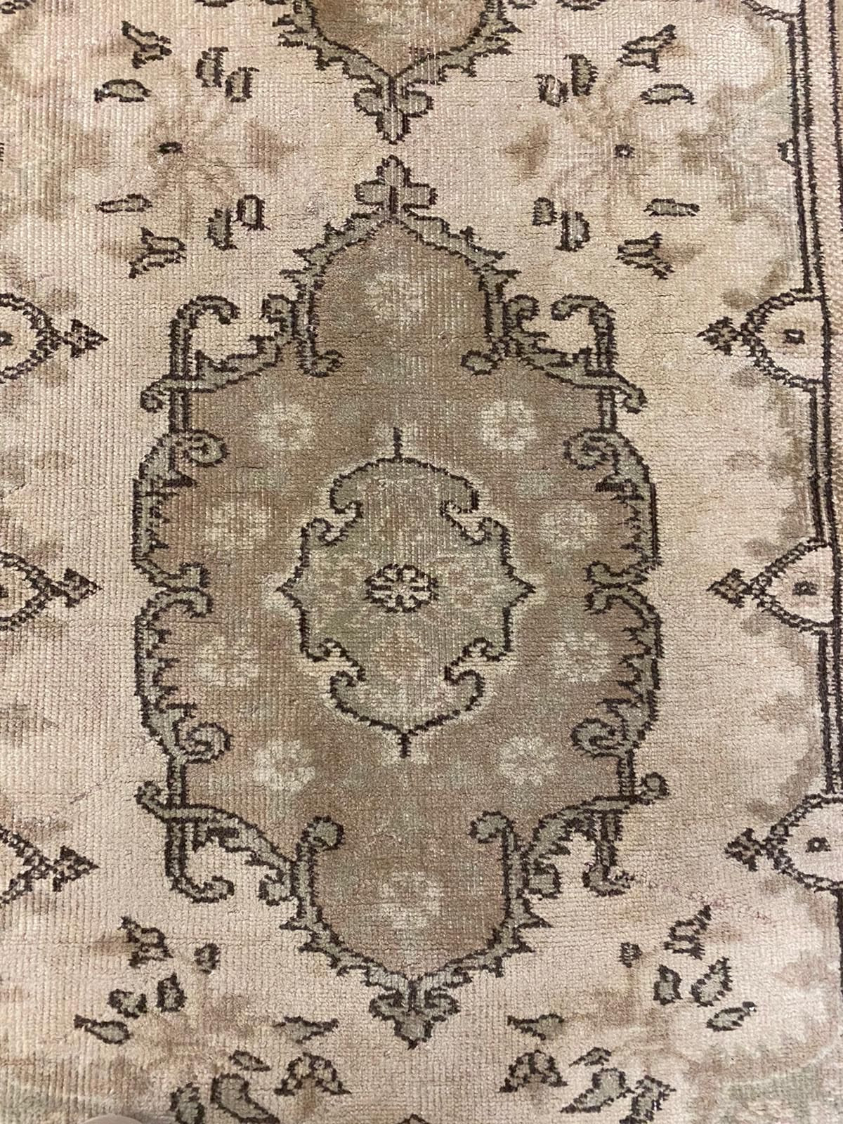 3x12 Ivory and Green Turkish Tribal Runner