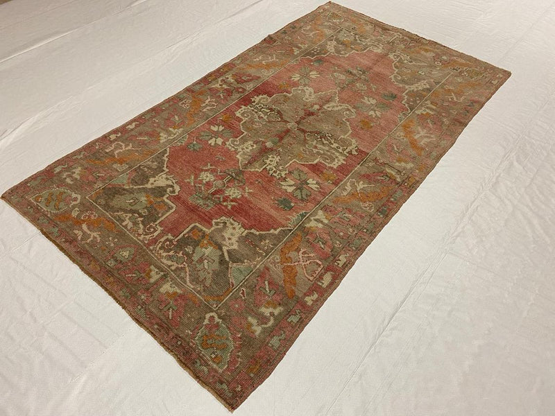 4x7 Brown and Red Turkish Tribal Rug