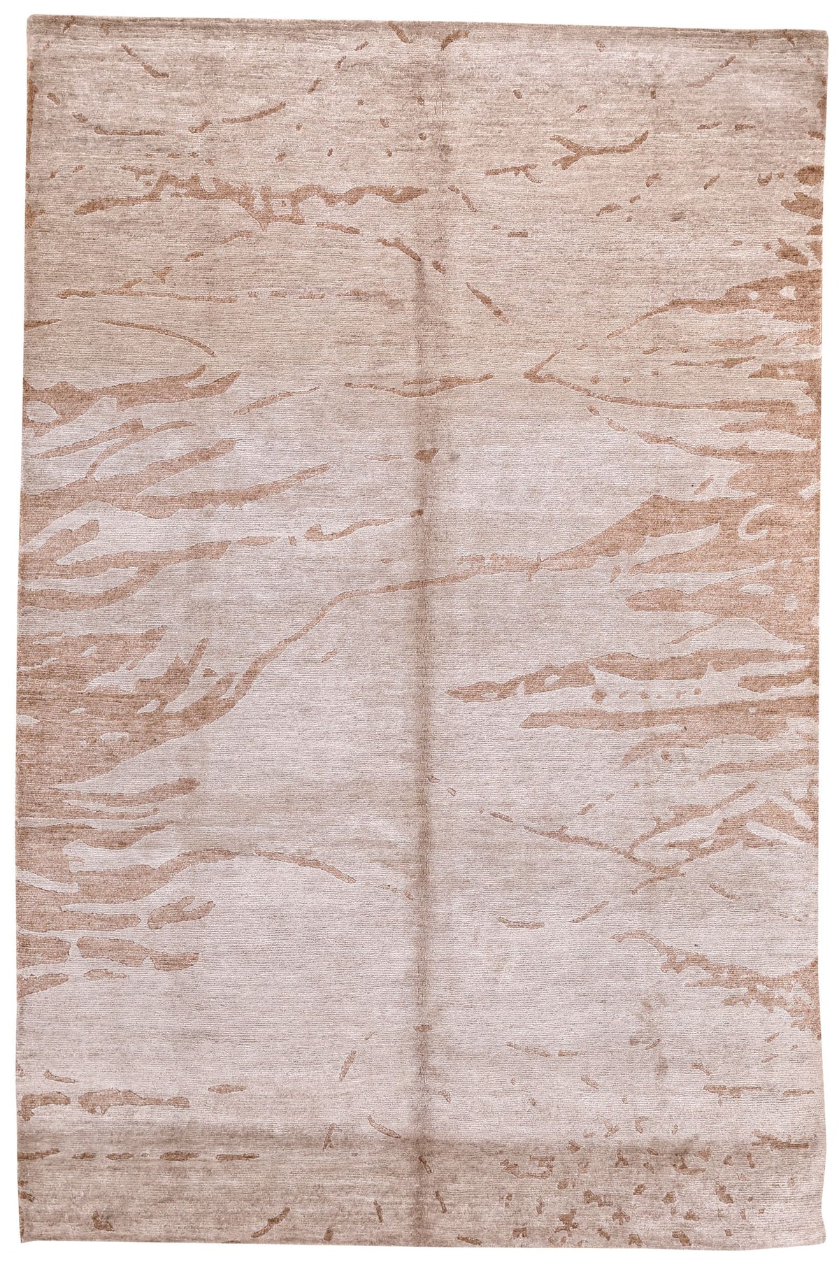 6x9 Ivory and Brown Modern Contemporary Rug