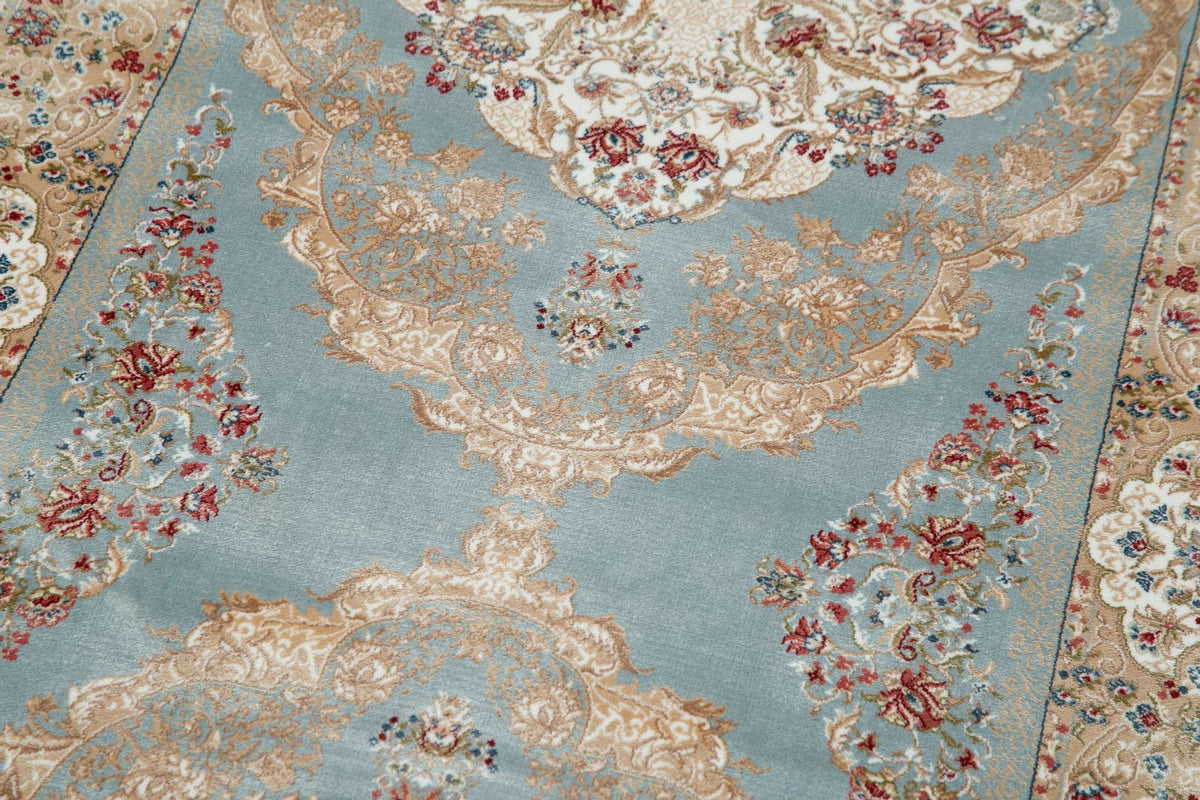 3x10 Blue and Ivory Turkish Antep Runner