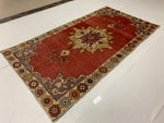 5x9 Red and Multicolor Turkish Tribal Rug