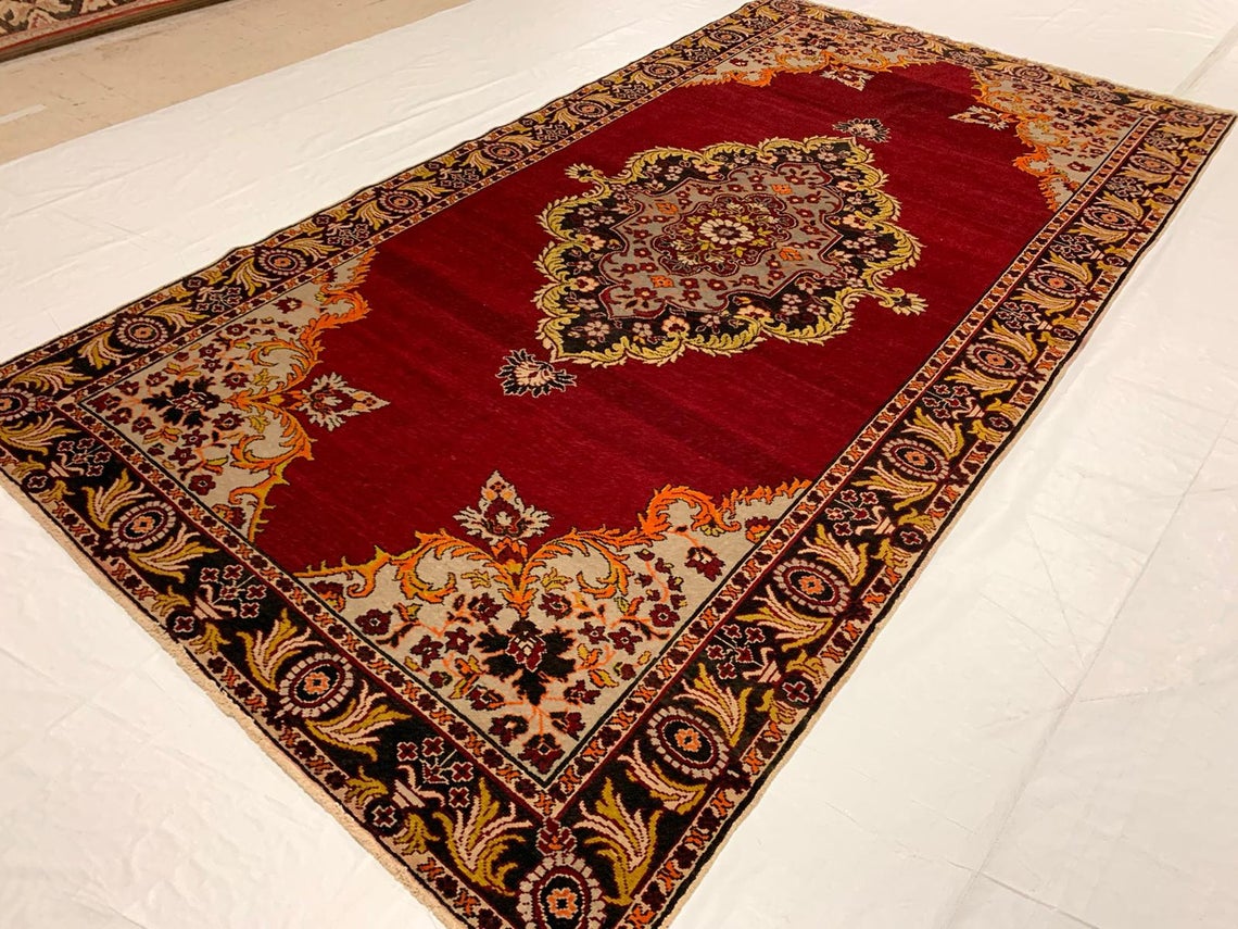 6x11 Red and Black Turkish Tribal Rug