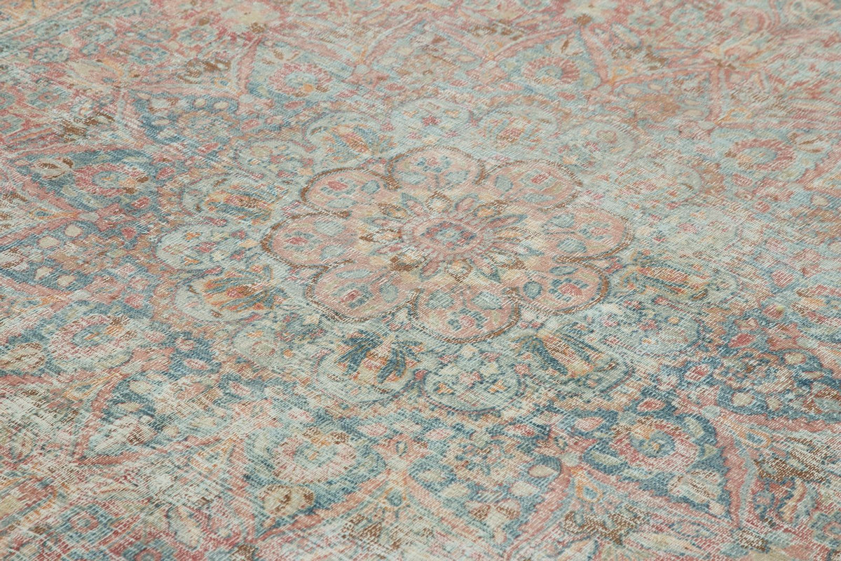 8x12 Pink and Blue Persian Traditional Rug