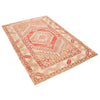 4x5 Beige and Red Turkish Tribal Rug