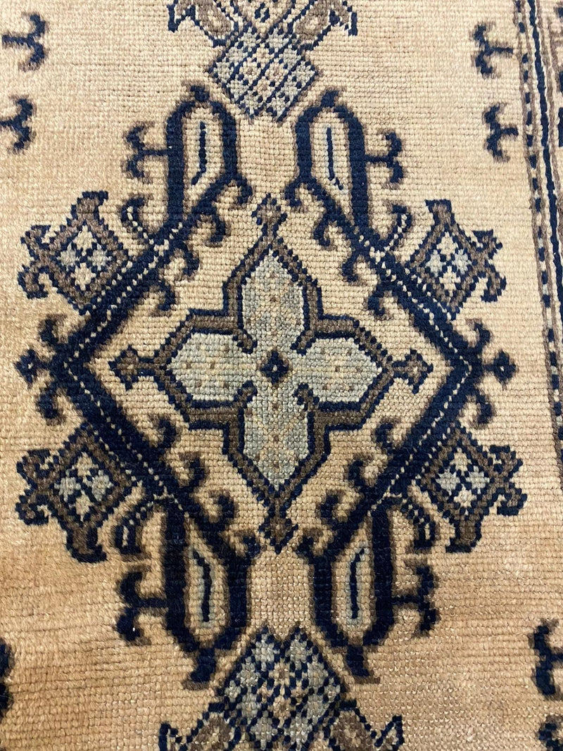 3x11 Brown and Navy Turkish Tribal Runner