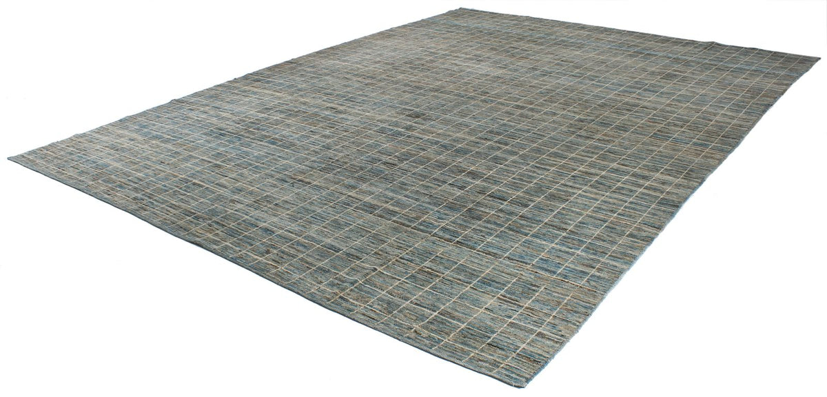 10x14 Blue and Ivory Modern Contemporary Rug