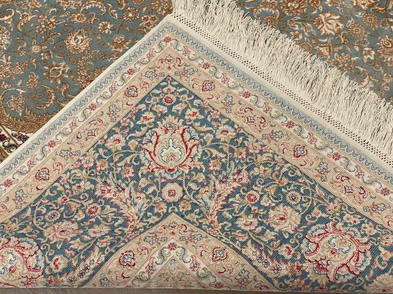5x8 Green and Green Turkish Antep Rug