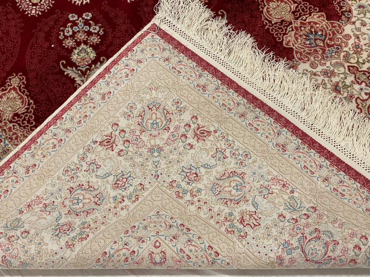 5x8 Red and Ivory Turkish Antep Rug