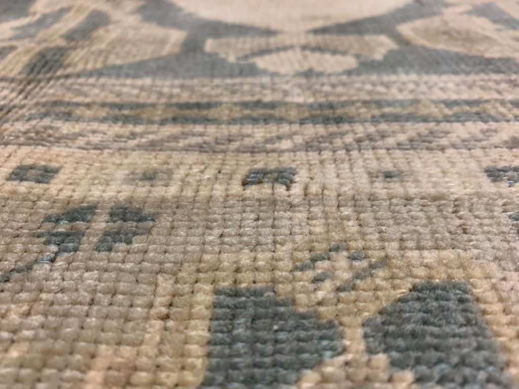 5x9 Ivory and Green Turkish Tribal Rug