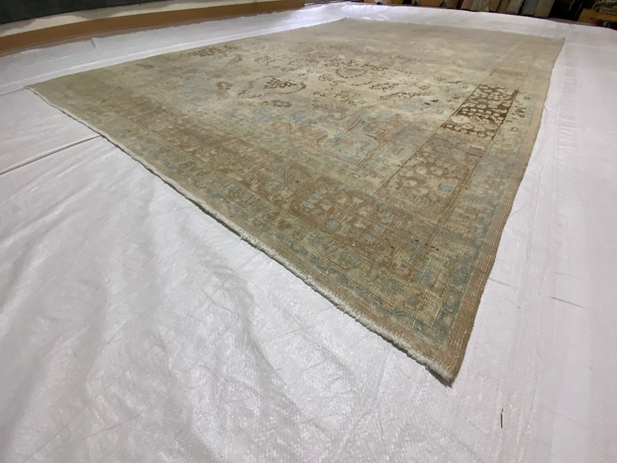 7x10 Blue and Beige Persian Traditional Rug