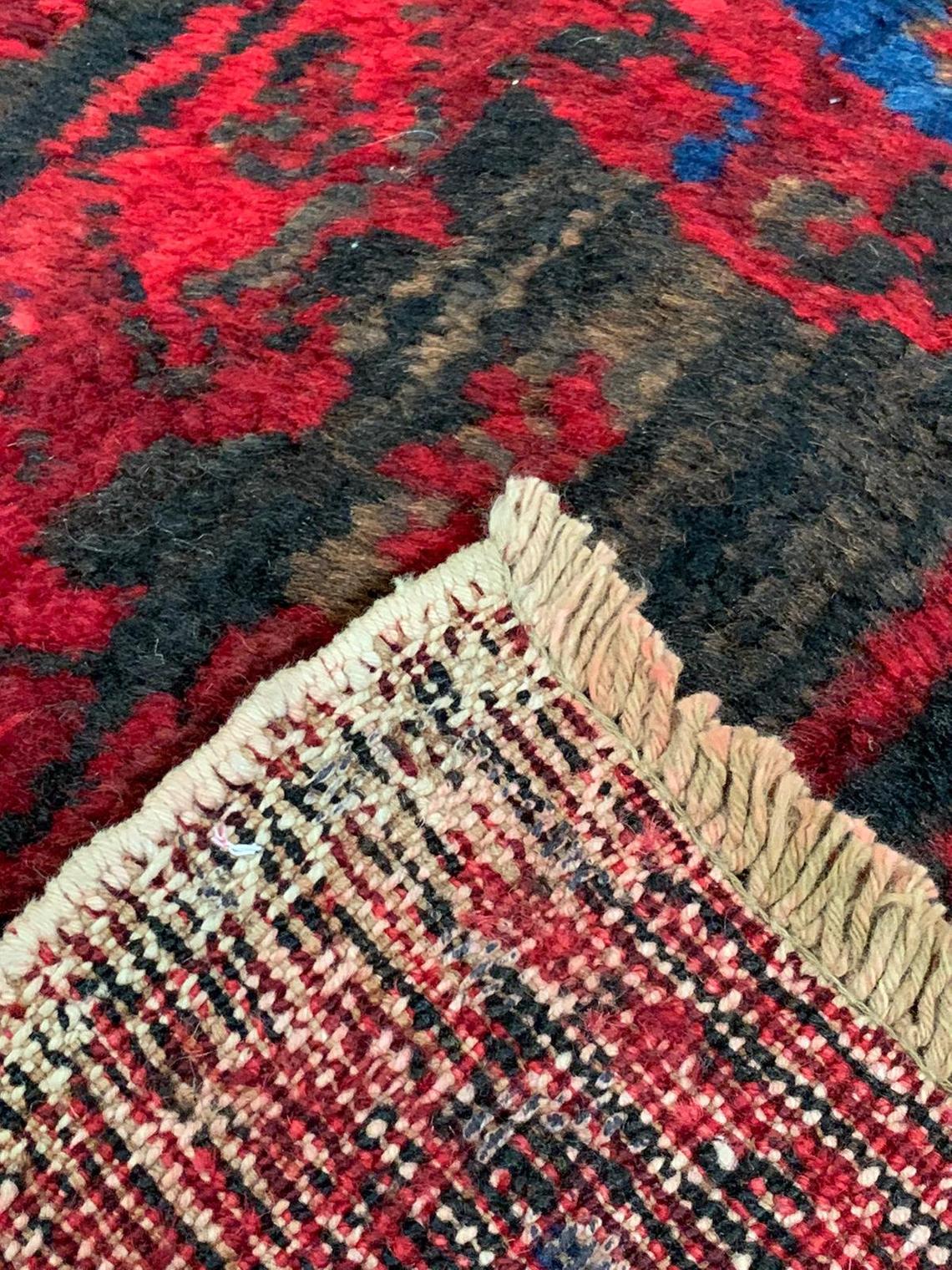 6x11 Navy and Red Turkish Tribal Rug