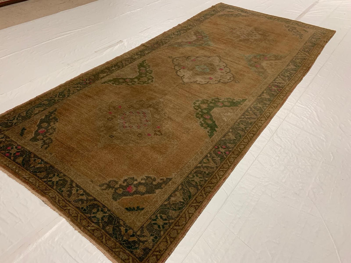 5x11 Camel and Green Turkish Tribal Runner