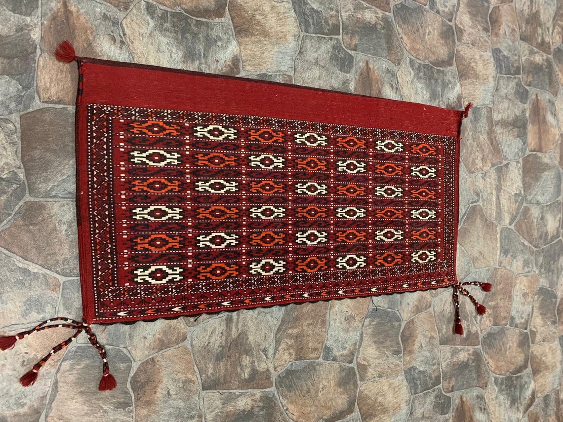 2x4 Red and Beige Turkish Tribal Rug