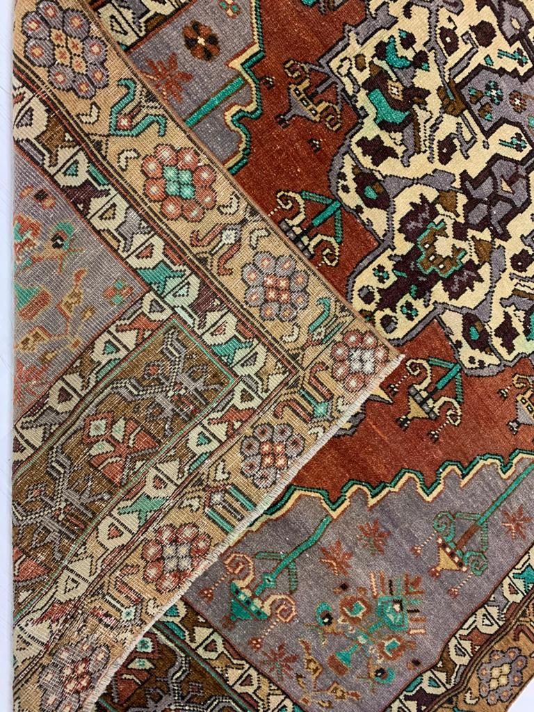 4x8 Purple and Brown Turkish Tribal Runner