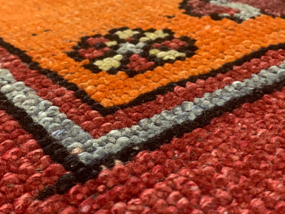 4x11 Red and Green Turkish Tribal Runner
