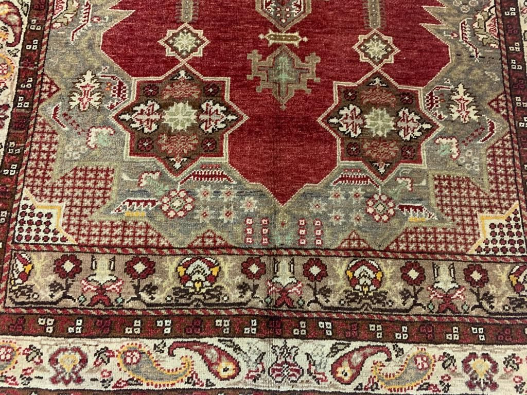 4x8 Red and Ivory Turkish Tribal Runner