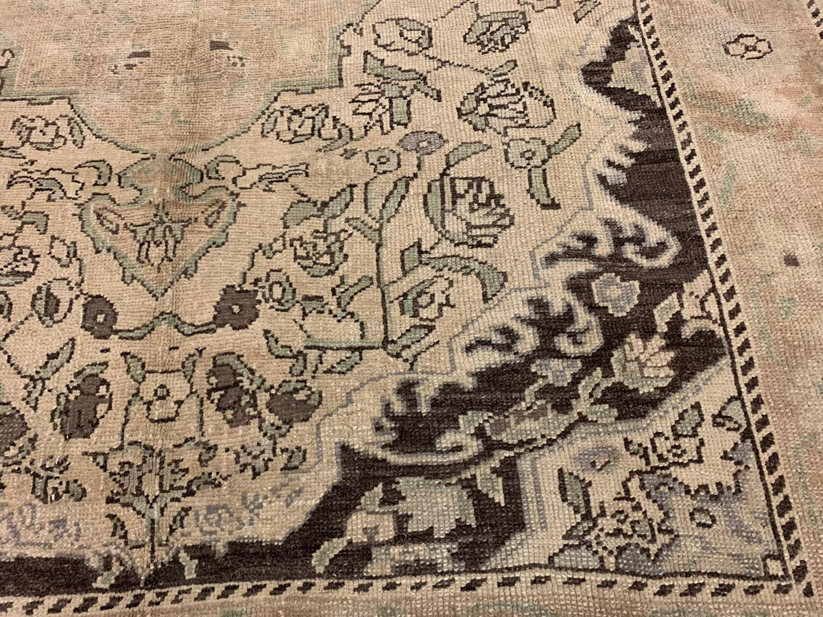 6x10 Ivory and Ivory Turkish Tribal Rug