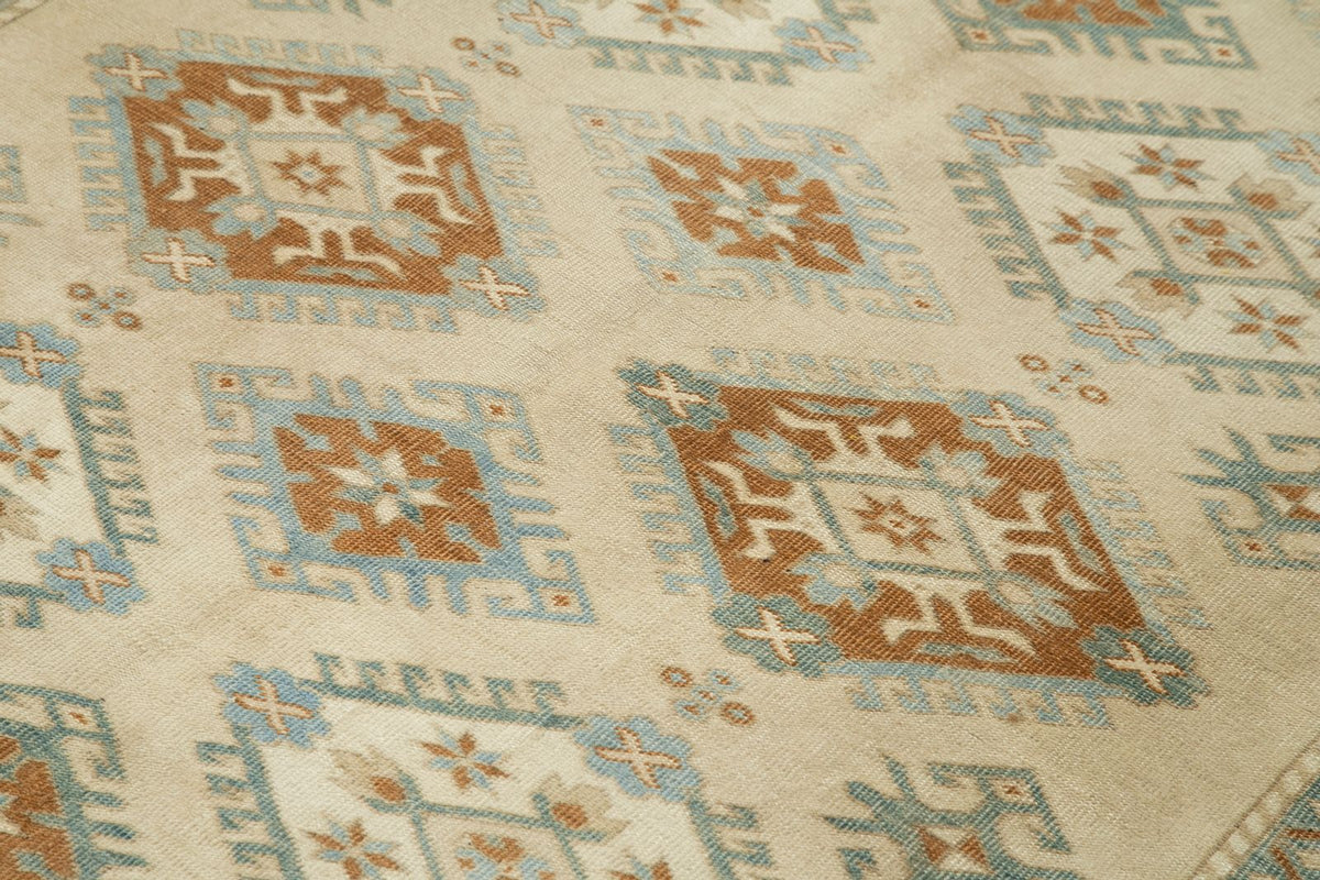 6x7 Multicolor and Ivory Turkish Tribal Rug