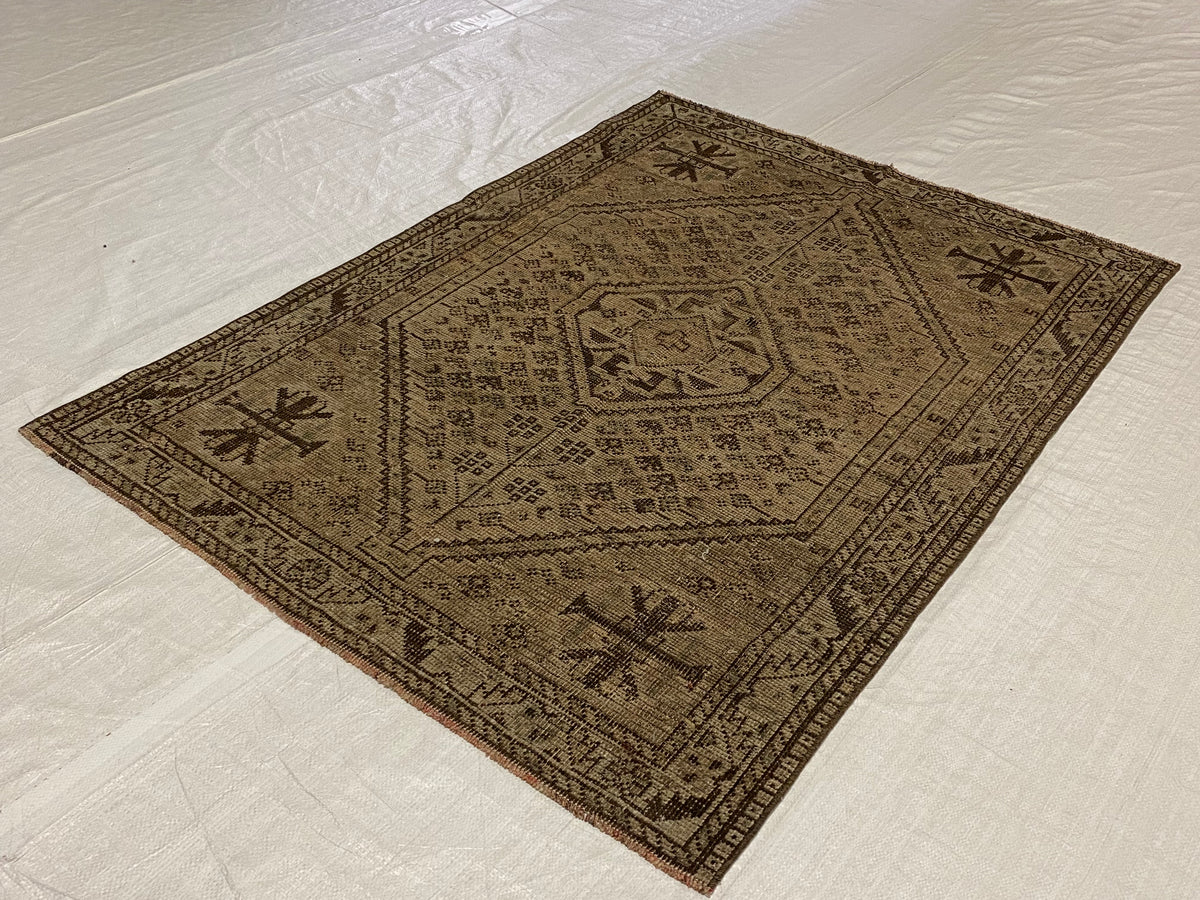 3x5 Beige and Brown Persian Traditional Rug