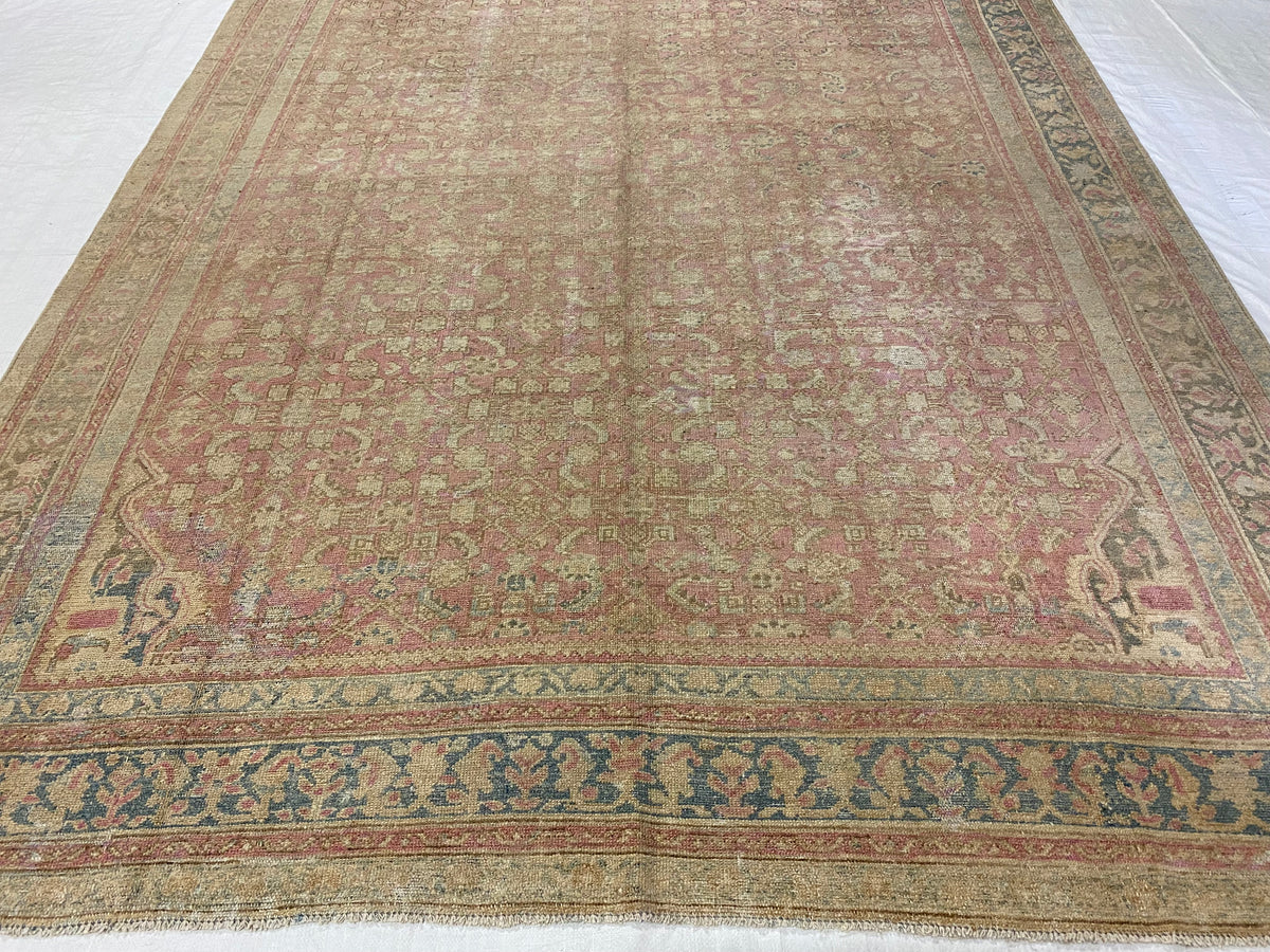 8x18 Pink and Blue Persian Rug
