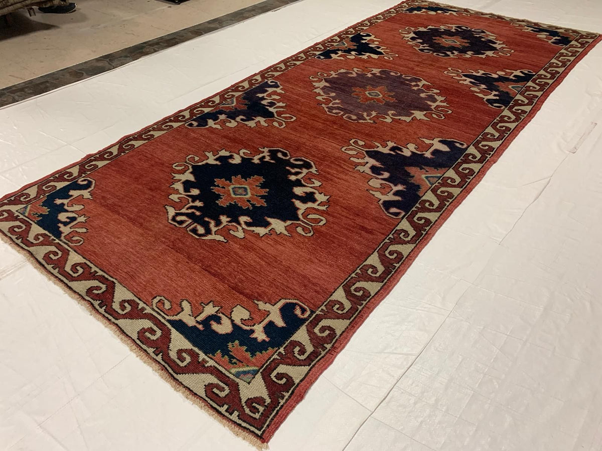 5x11 Red and Ivory Turkish Tribal Runner