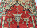 4x5 Red and Green Turkish Tribal Rug