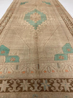 5x10 Blue And Brown Turkish Tribal Runner
