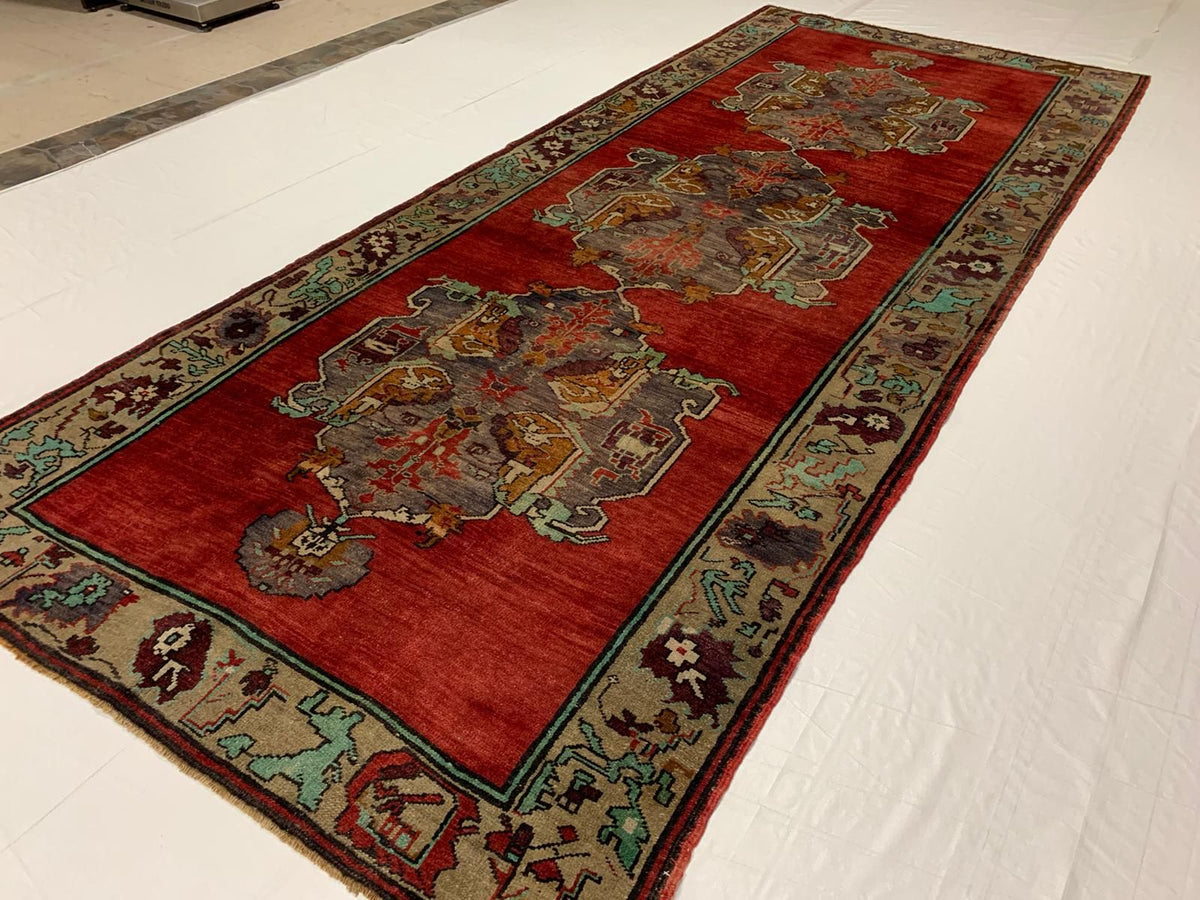 5x12 Red and Brown Turkish Tribal Runner
