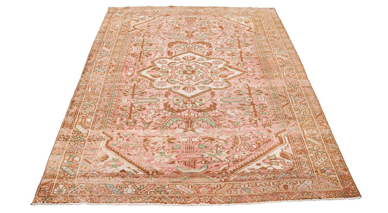 5x7 Pink and Brown Persian Rug