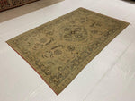 5x8 Beige and Gray Turkish Tribal Rug