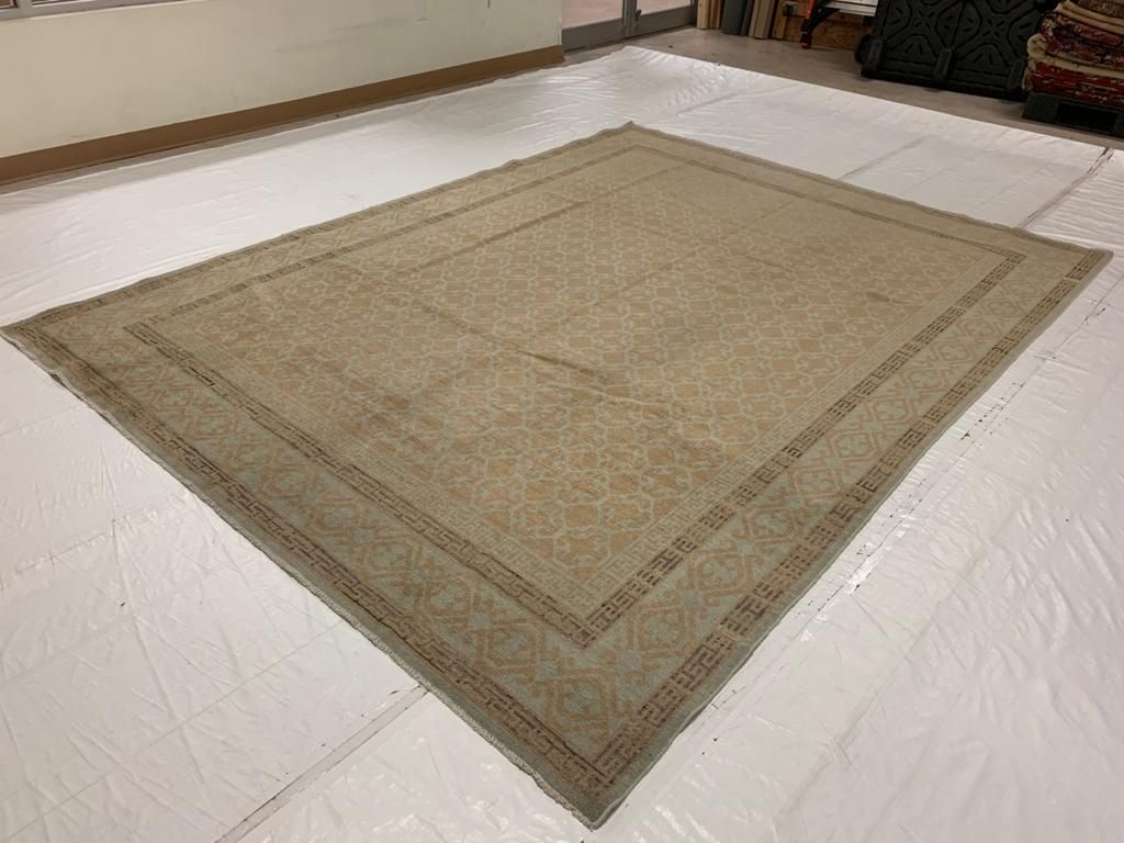 8x10 Brown and Blue Turkish Tribal Rug