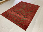 6x7 Red and Green Modern Contemporary Rug