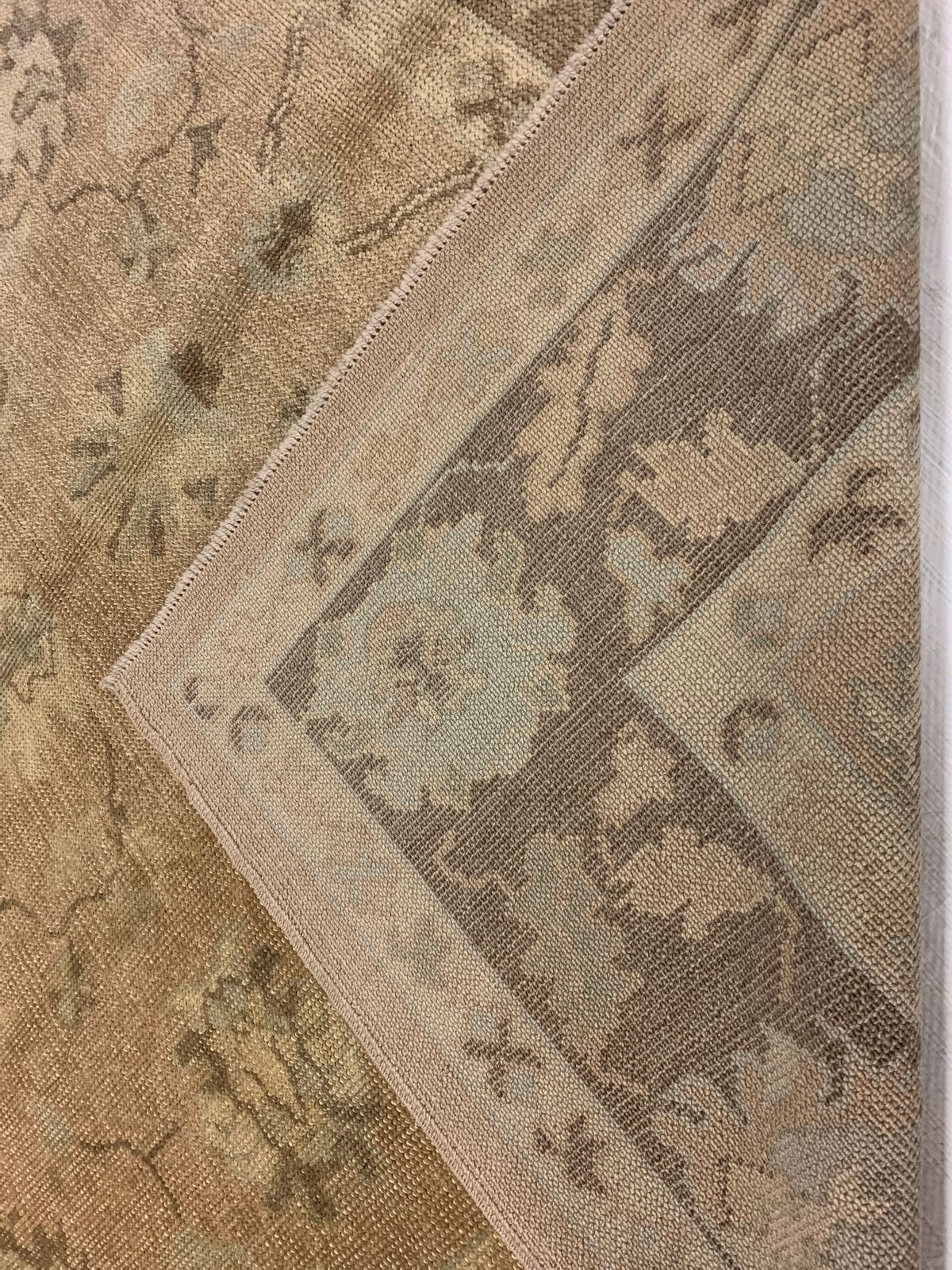 7x10 Beige and Brown Turkish Oushak Rug