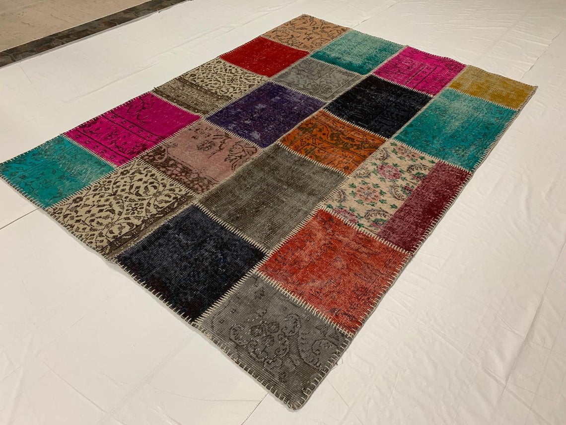 5x8 Multicolor Turkish Patchwork Rug