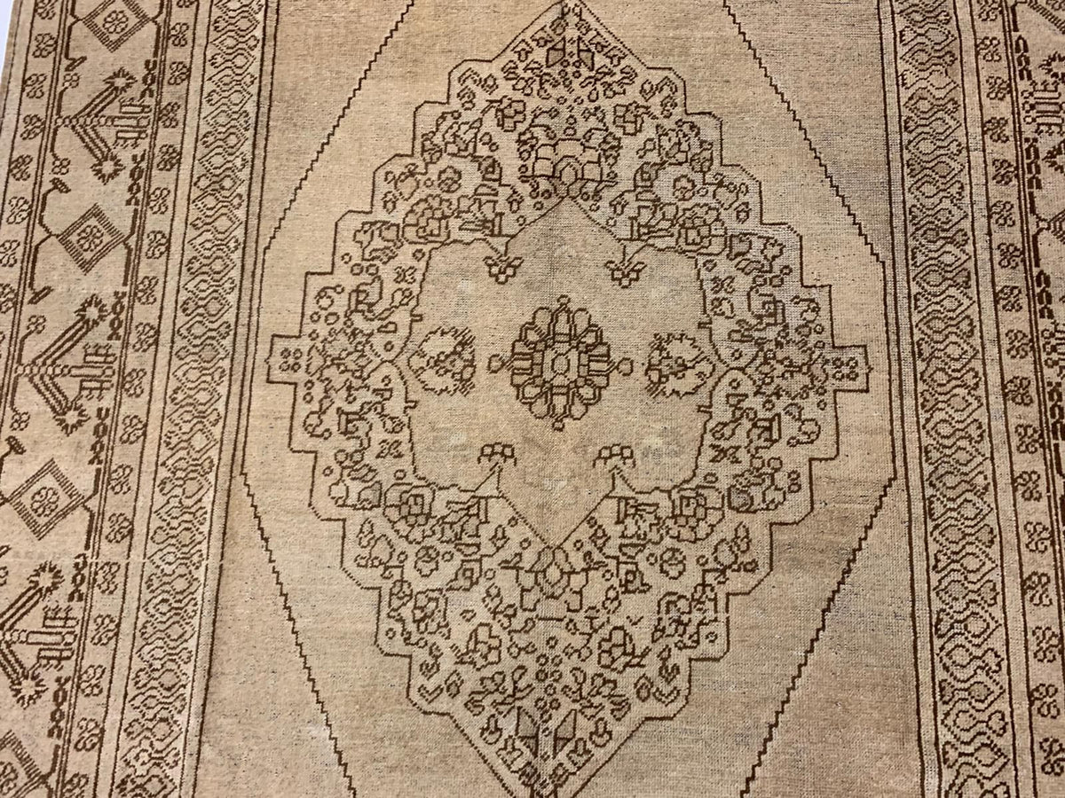 6x11 Ivory Turkish Tribal Rug