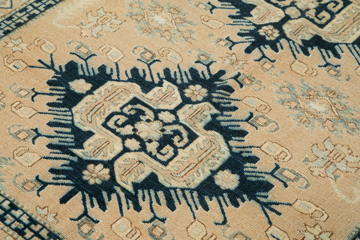 5x6 Pink and Blue Turkish Tribal Rug