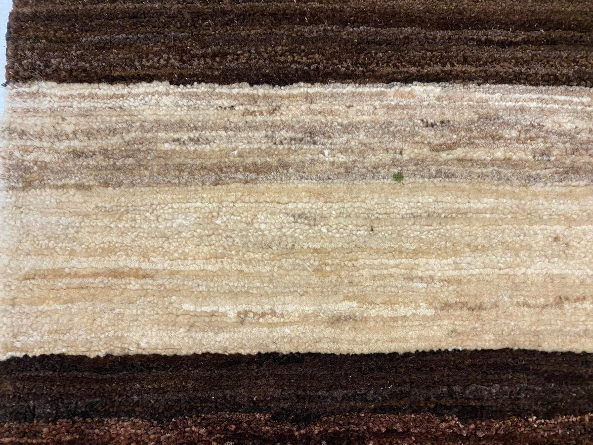 3x8 Brown and Ivory Modern Contemporary Runner