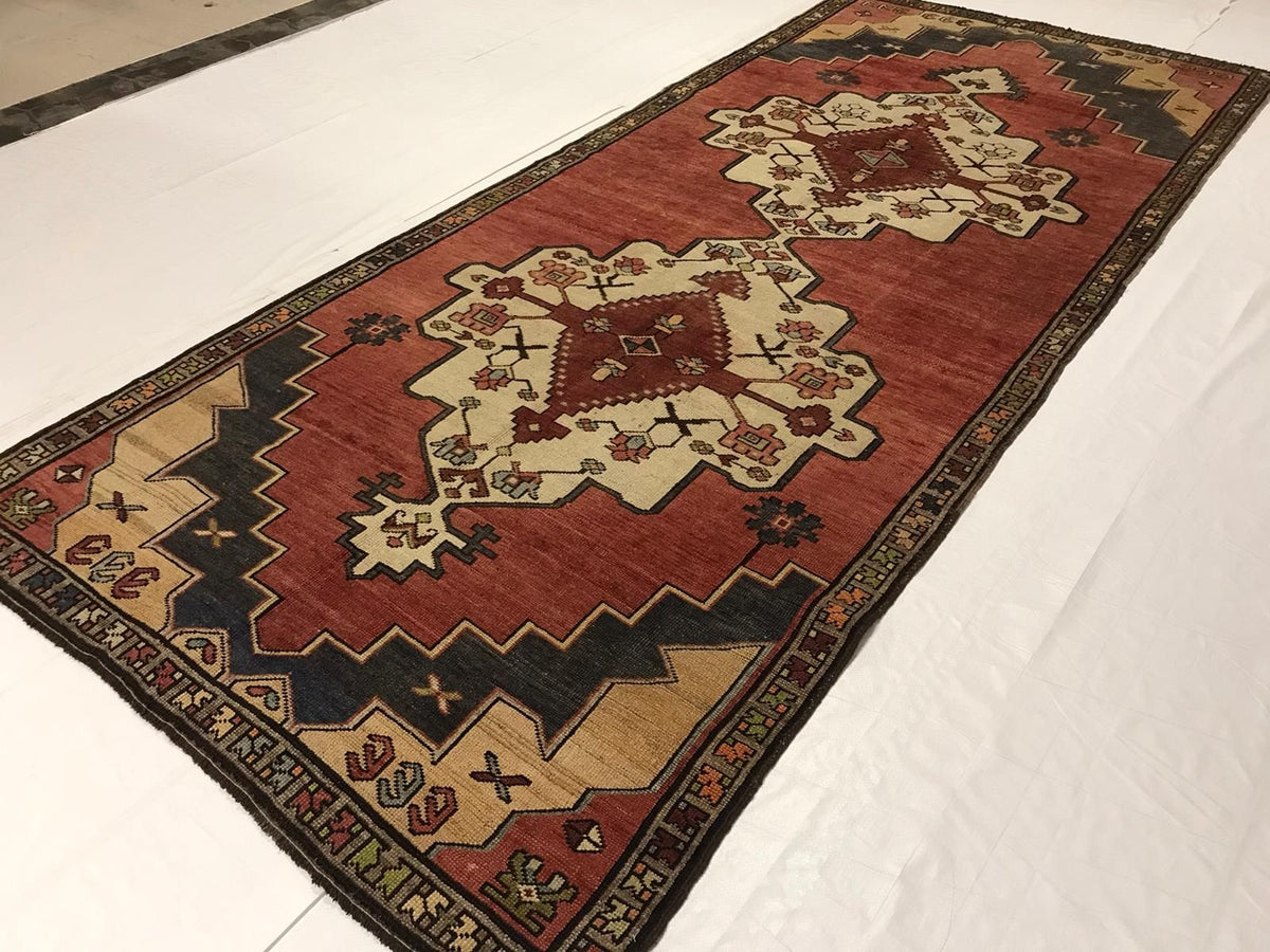 5x11 Red and Gray Turkish Tribal Runner