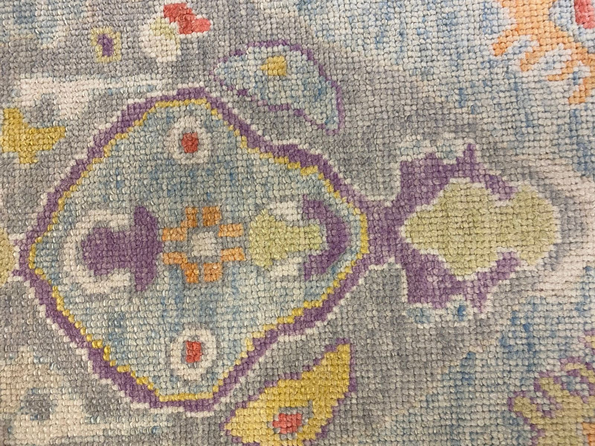 3x13 Blue and Ivory Turkish Oushak Runner